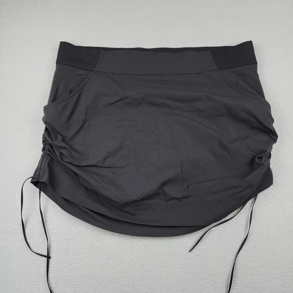 Columbia Skort Womens XL Black Ruched Drawstring Built-In Shorts Hiking Active